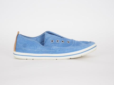 Womens Timberland EK Casco Bay 8429B Blue Leather Laceless Trainers Casual Shoes