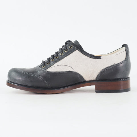 Womens Timberland Lucille Ox 16668 Black / White Leather / Canvas Formal Shoes