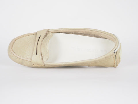 Womens Timberland Classic 27691 Beige Leather Casual Flat Shoes Mocassins