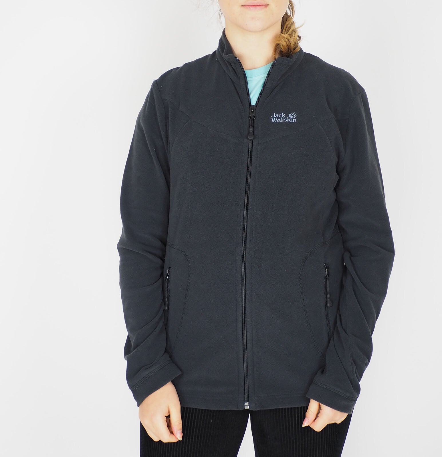 Womens Jack Wolfskin Performance 1701511 Phantom Grey Zip Up Fleece Sweatshirt