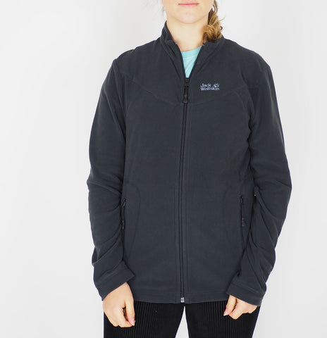 Womens Jack Wolfskin Performance 1701511 Phantom Grey Zip Up Fleece Sweatshirt