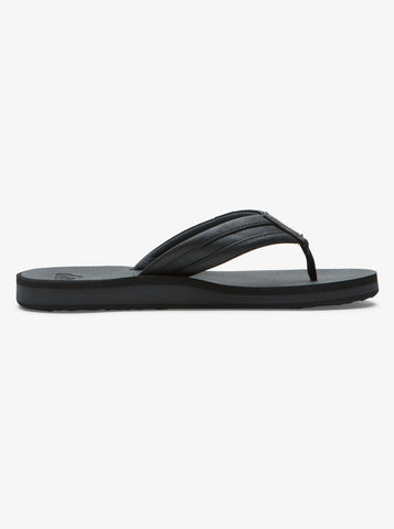 Mens Quiksilver Carver Squish Summer Outdoor Black Grey Flip Flop