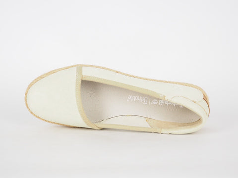 Womens Timberland Casco Bay A17E2 Beige Leather Casual Slip On Flats Shoes