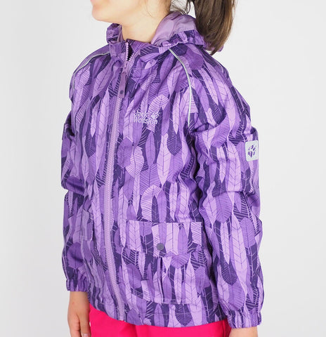 Girls Jack Wolfskin Conkers 1603602 Wisteria All Over Print Waterproof Jacket