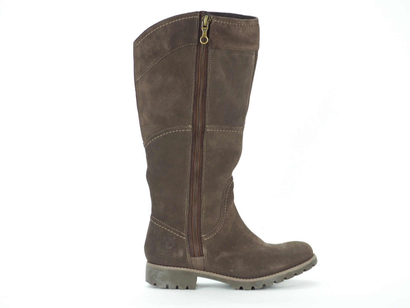 Womens Timberland EK Wilils 3261R Brown Leather Zip Up Tall Casual Winter Boots