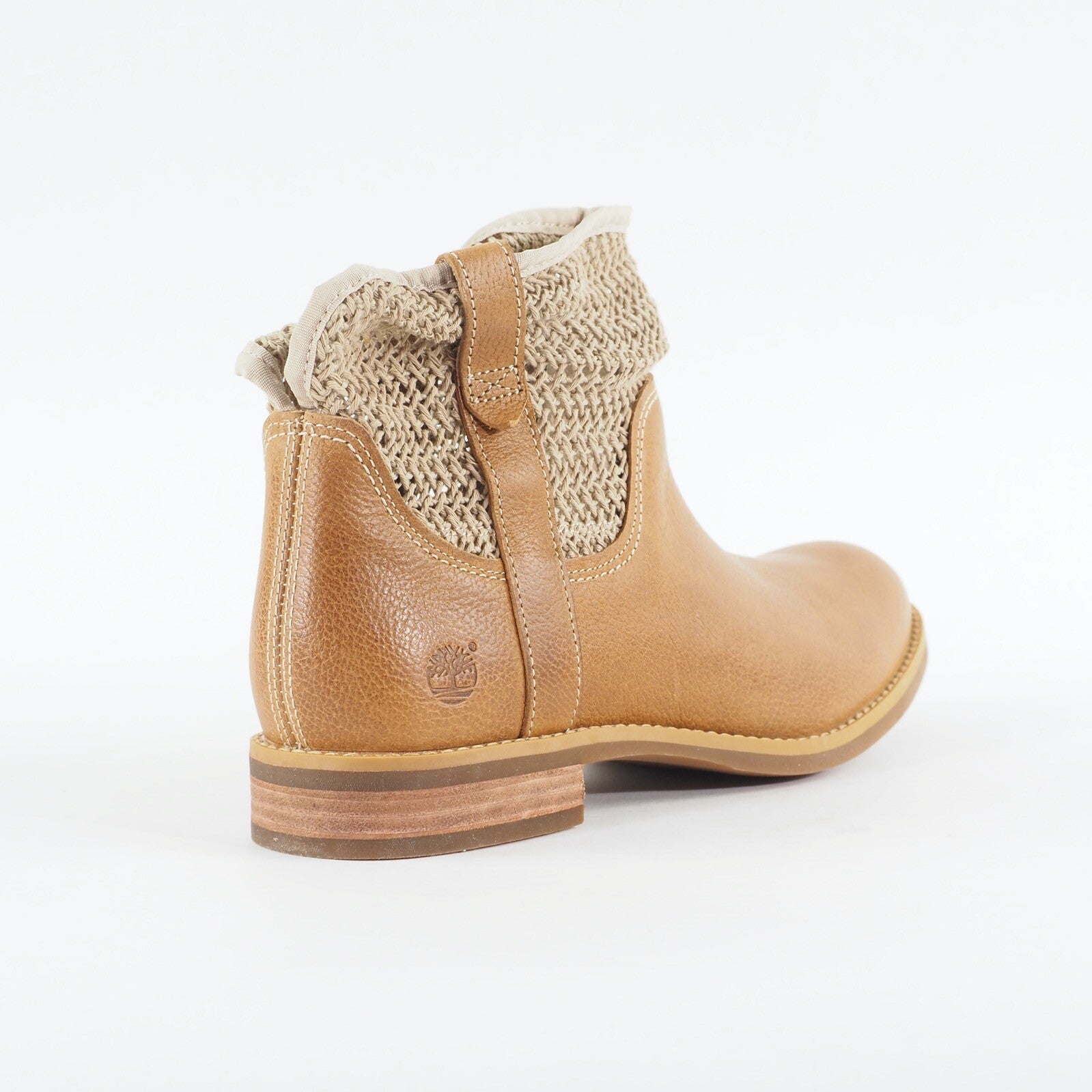 Womens Timberland Savin Hill A14HY Medium Light Brown Leather Ankle Casual Boots