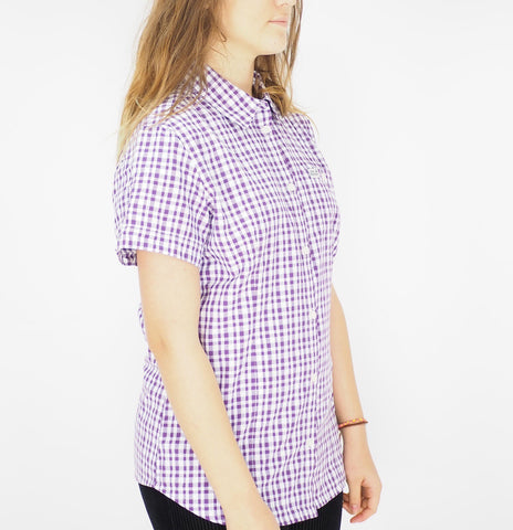 Womens Jack Wolfskin Flaming Vent 1401641 Hyacinth Checks Shortsleeve Shirt