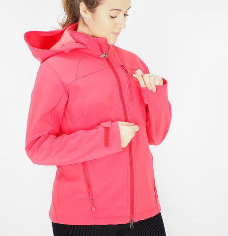 Womens Jack Wolfskin Stormraker 1303341 Hibiscus Red Windproof Hooded Jacket