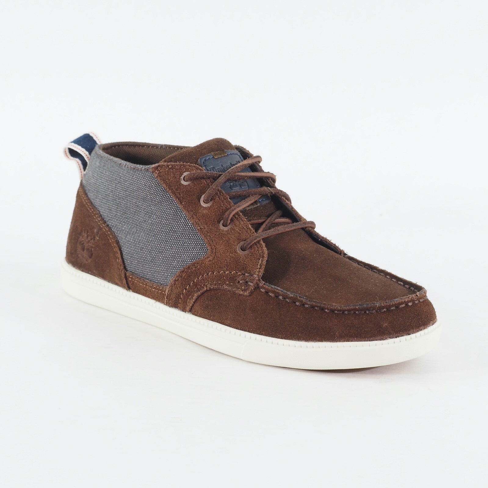 Mens Timberland EK Fulk Chukka 6941A Brown Navy Leather Lace Up Casual Boots