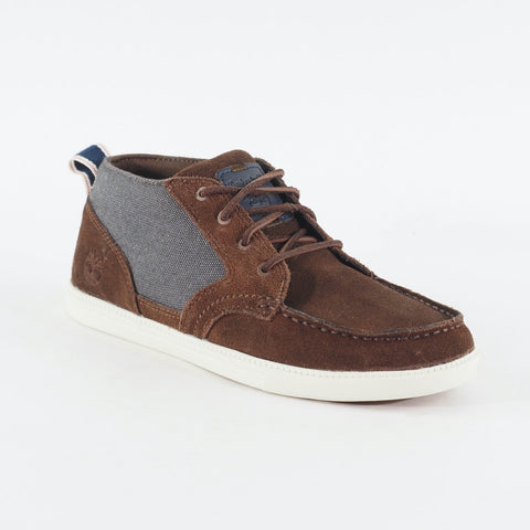 Mens Timberland EK Fulk Chukka 6941A Brown Navy Leather Lace Up Casual Boots