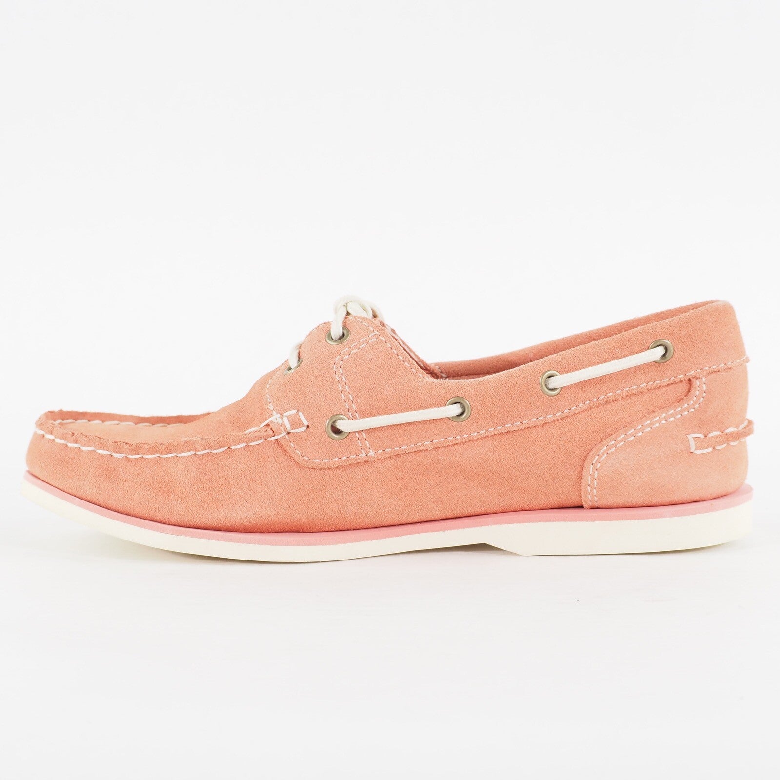 Womens Timberland Classic A1P37 Medium Pink Leather Casual Lace Up Boat Shoes