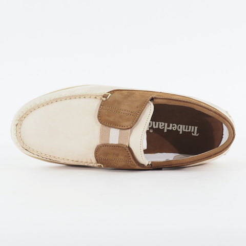 Mens Timberland Unleased 42580 Beige Leather Slip On Casual Loafer Shoes