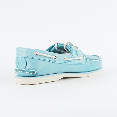 Mens Timberland Classic 2 Eyed A130B Blue Leather Lace Up Casual Boat Shoes