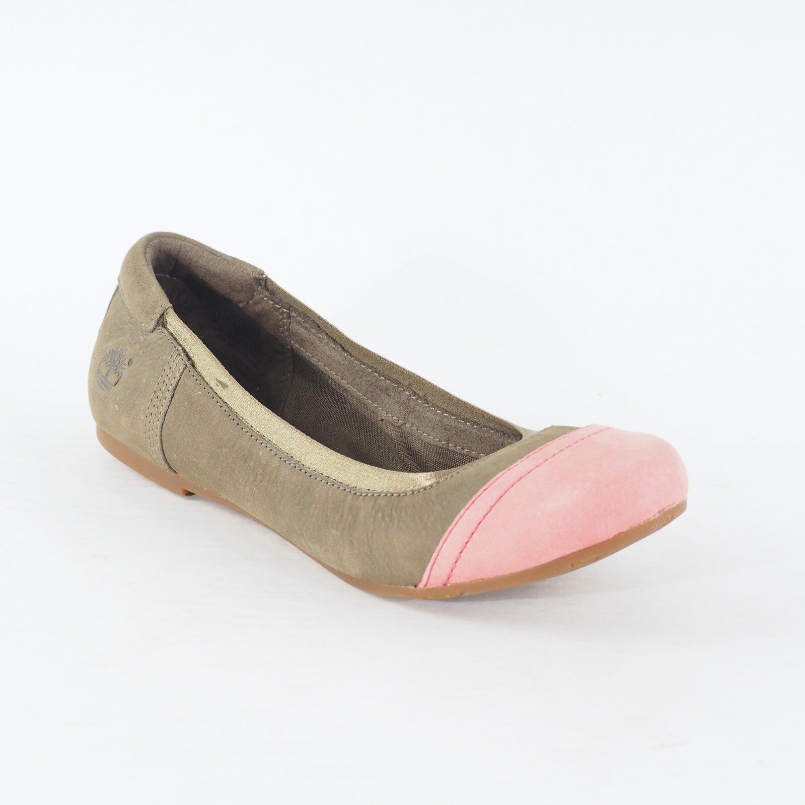 Womens Timberland Earthkeepers 8424B Khaki / Pink Leather Slip On Casual Shoes