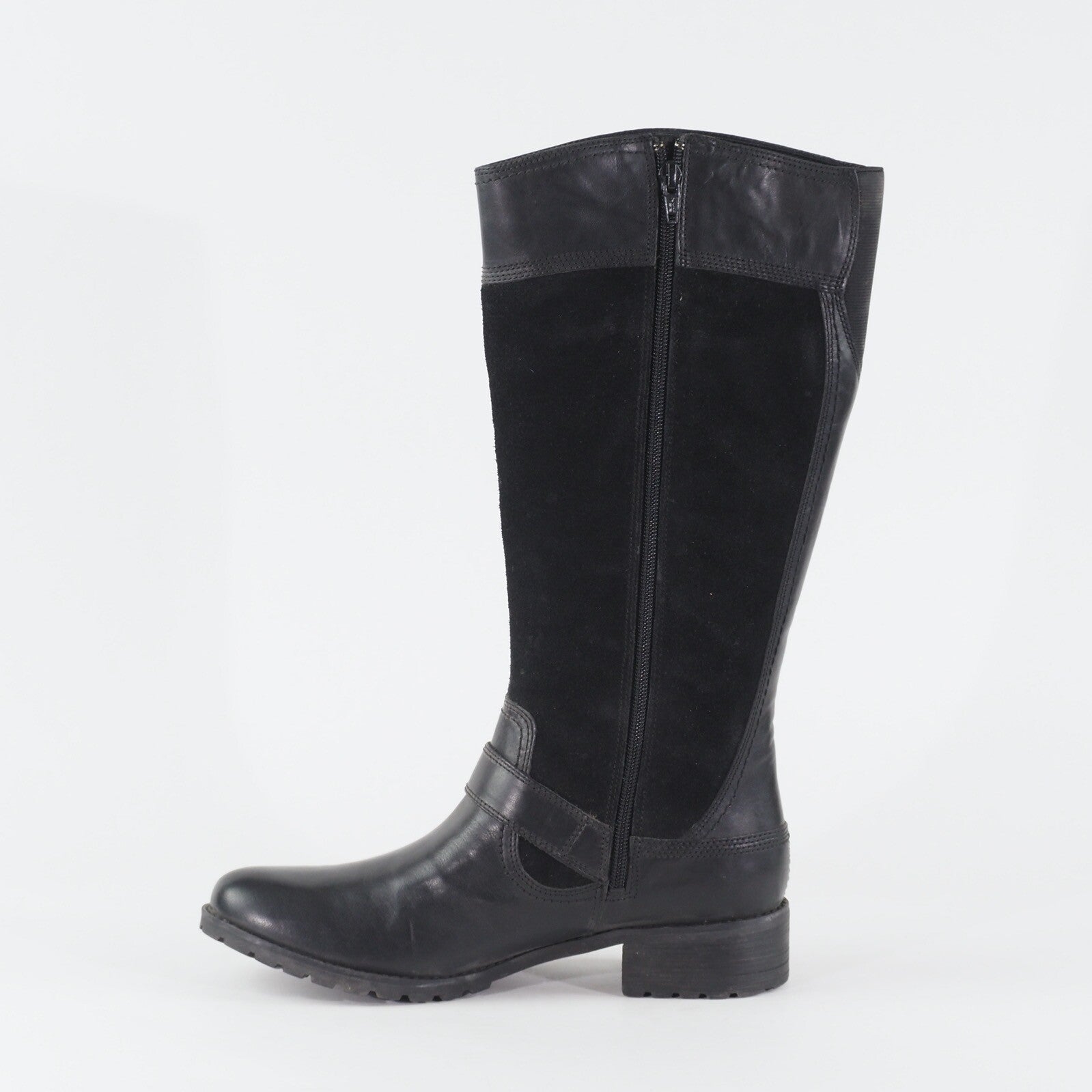 Womens Timberland EK Bethel Tall 8324A Black Leather Zip Up Casual Ladies Boots