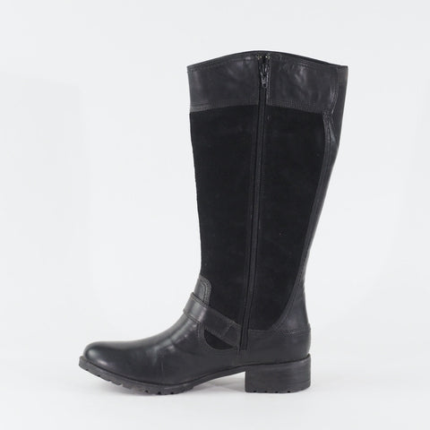 Womens Timberland EK Bethel Tall 8324A Black Leather Zip Up Casual Ladies Boots