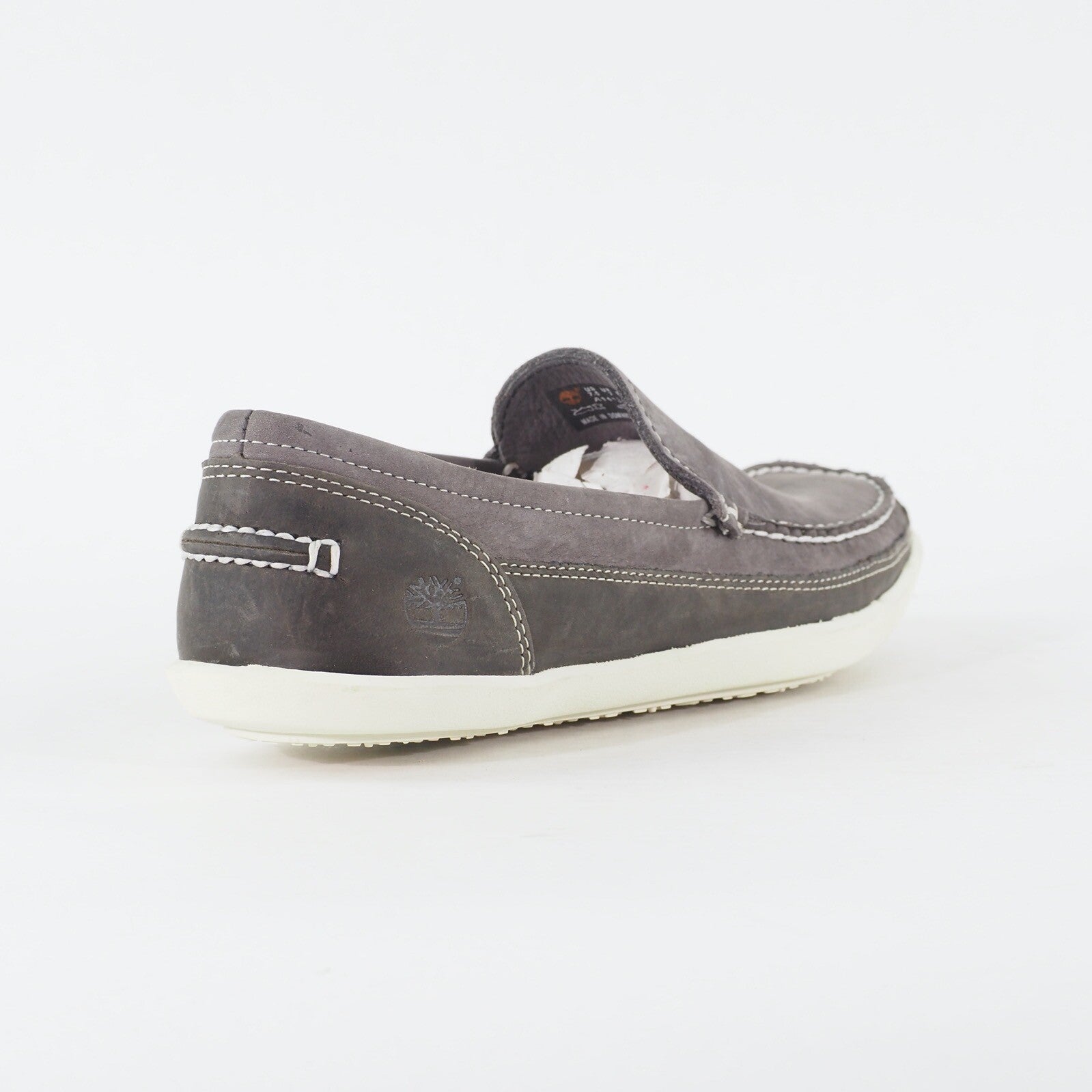 Mens Timberland Earthkeepers Heritage A1413 Grey Leather Slip On Boat Shoes