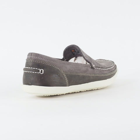 Mens Timberland Earthkeepers Heritage A1413 Grey Leather Slip On Boat Shoes
