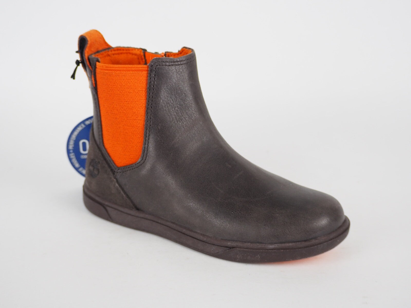 Timberland Groveton A19SV Dark Brown Leather Casual Kids Chelsea Pull On Boots