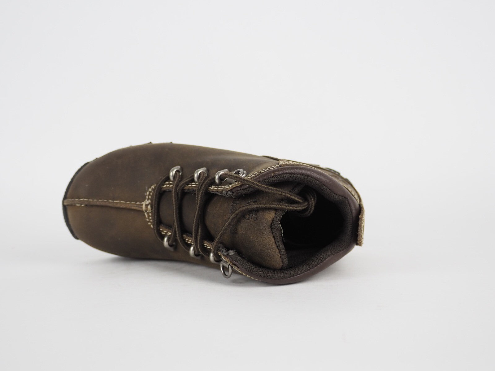 Infants Timberland Splitrock 1887R Dark Brown Leather Kids Hiking Lace Up Shoes
