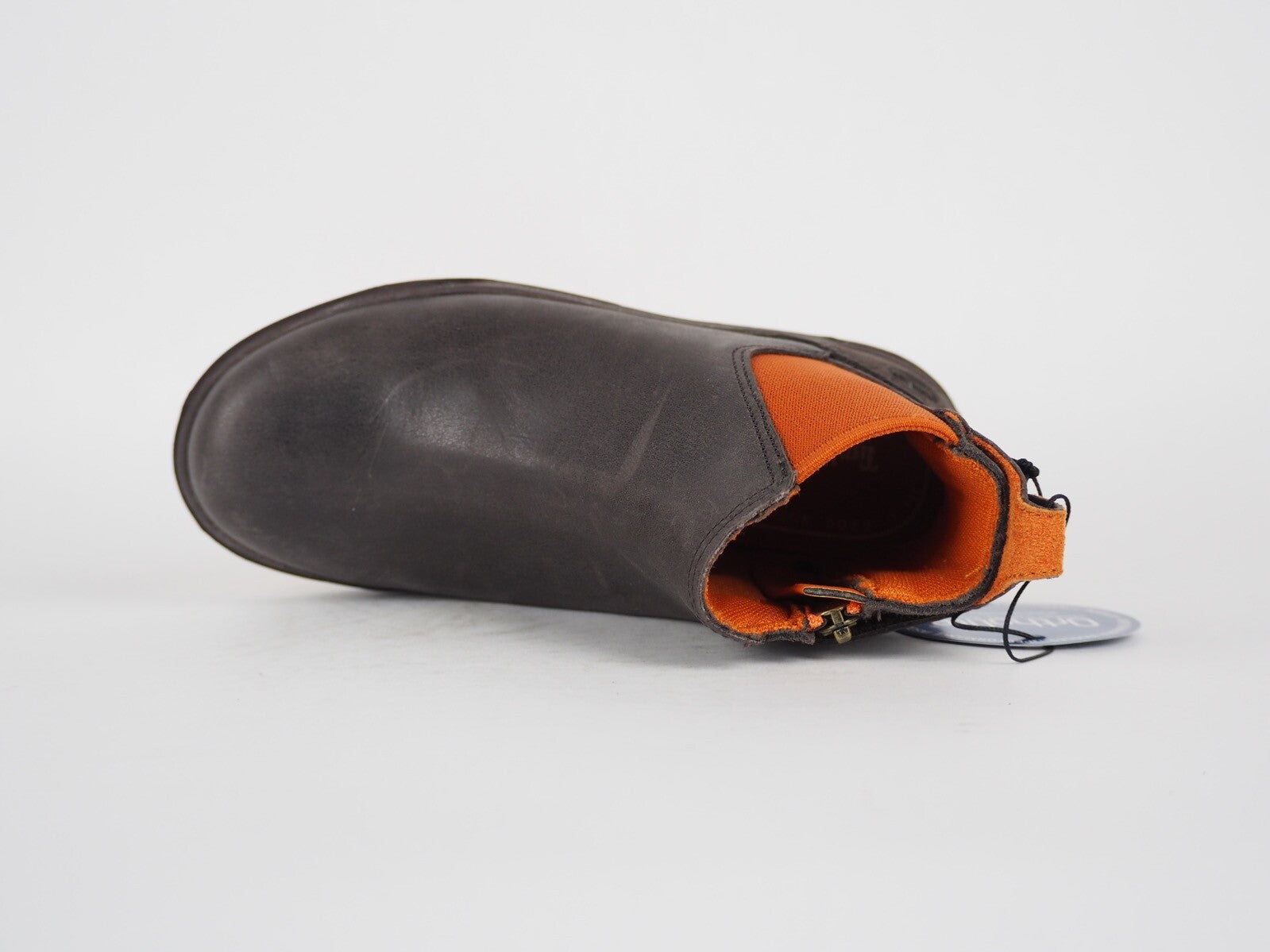 Timberland Groveton A19SV Dark Brown Leather Casual Kids Chelsea Pull On Boots