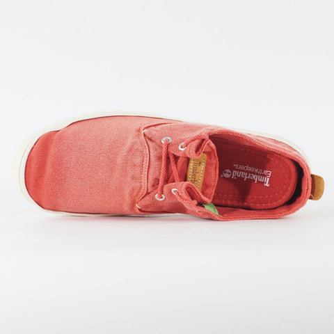 Mens Timberland Hoksthand Oxford 9336B Pale Red Canvas Lace Up Casual Shoes