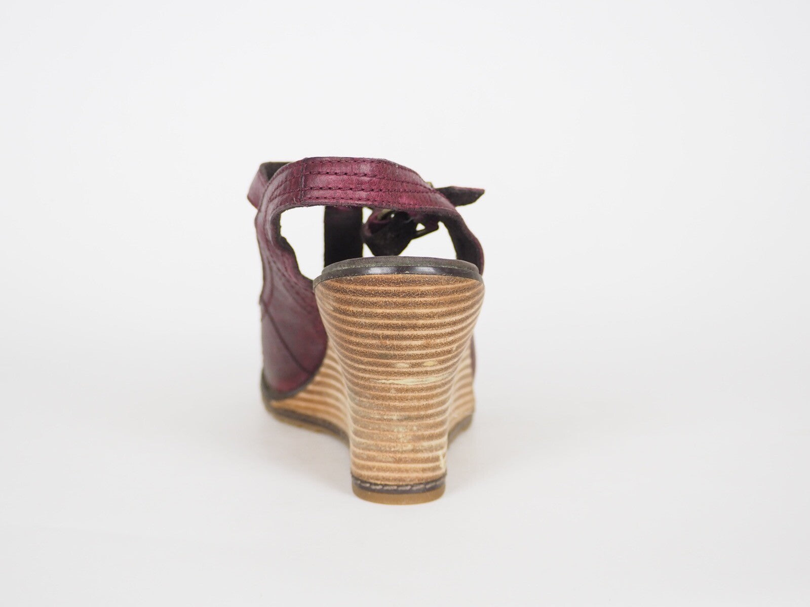 Womens Timberland Maeslin T-Bar 18624 Burgundy Slingback Leather Sandals UK 6.5