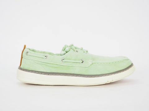 Mens Timberland Hookset Canvas A15HI Smoke Green Low Soft Casual Boat Shoes