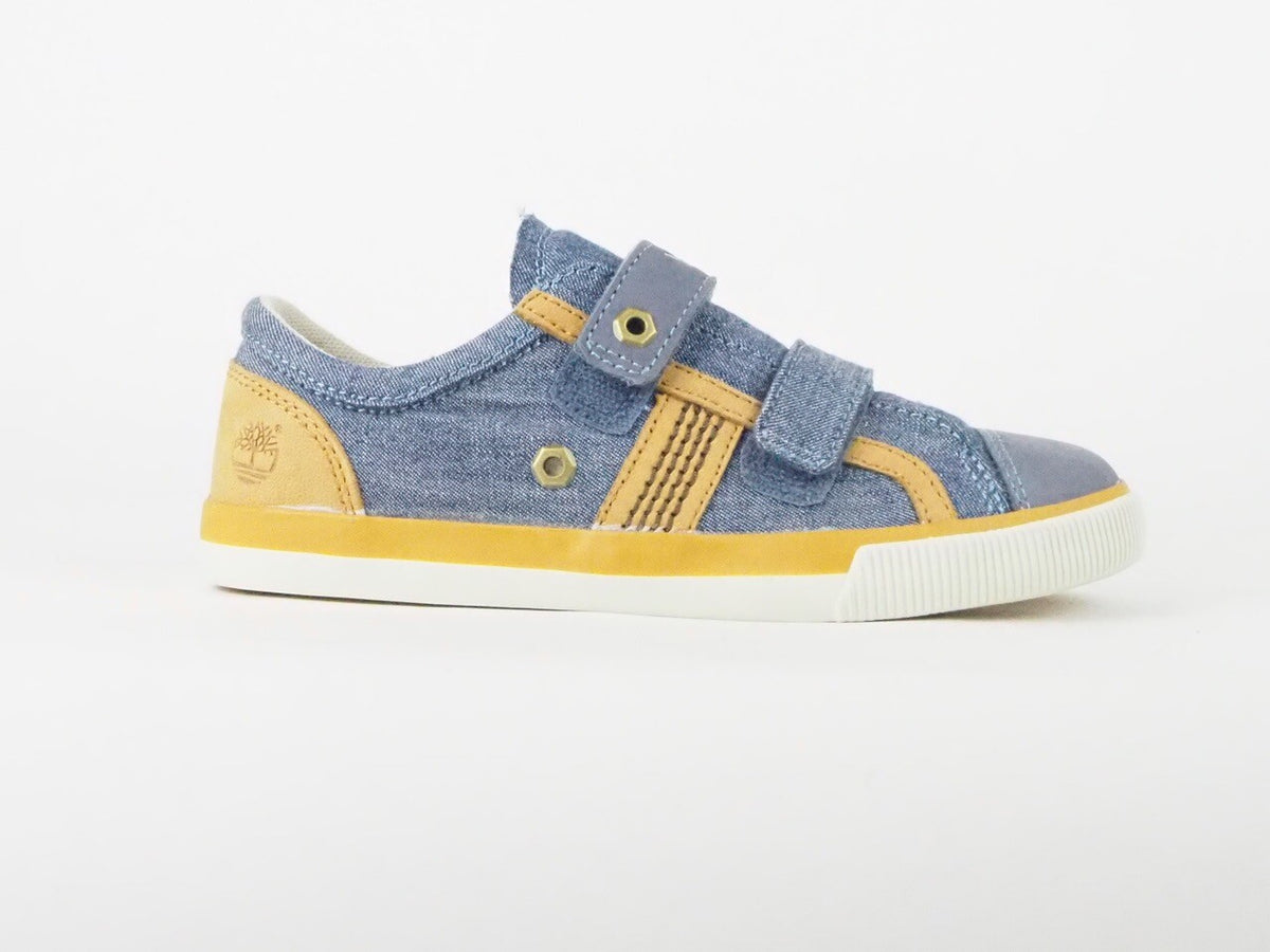 Youths Timberland Glastenbury Hook A12QD Blue Canvas Strap Boys Shoes