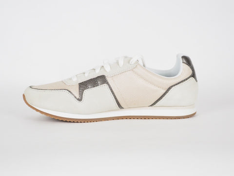 Womens Timberland Retro Runner A1G5J Beige Leather Lace Up Casual Low Trainers