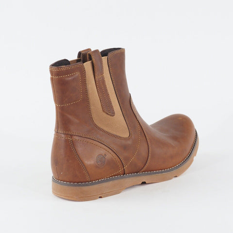 Womens Timberland 8455R Tan Leather Pull On Casual Chelsea Walking Light Boots