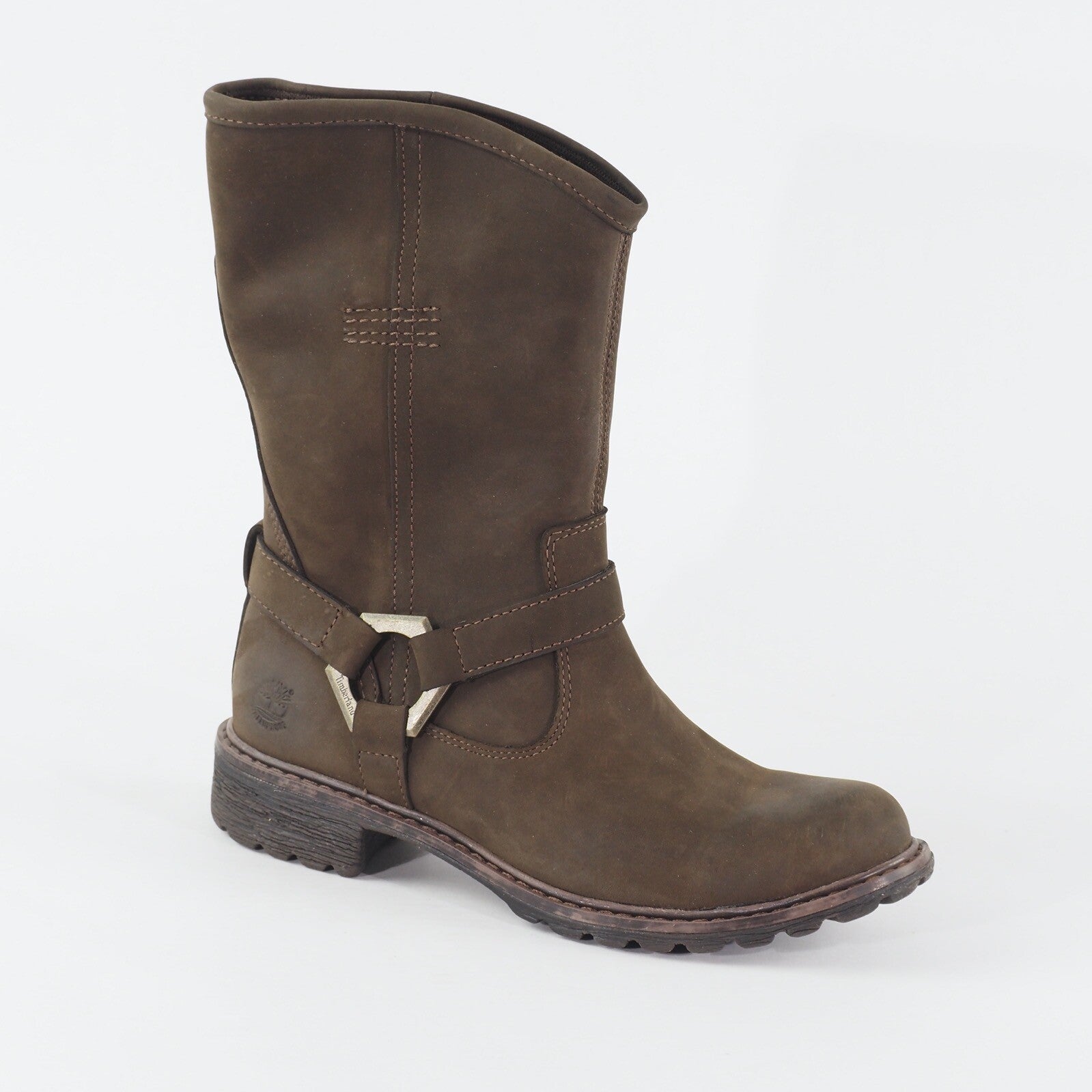 Womens Timberland EK Stoddard Mid 8603A Brown Leather Casual Pull On Boots