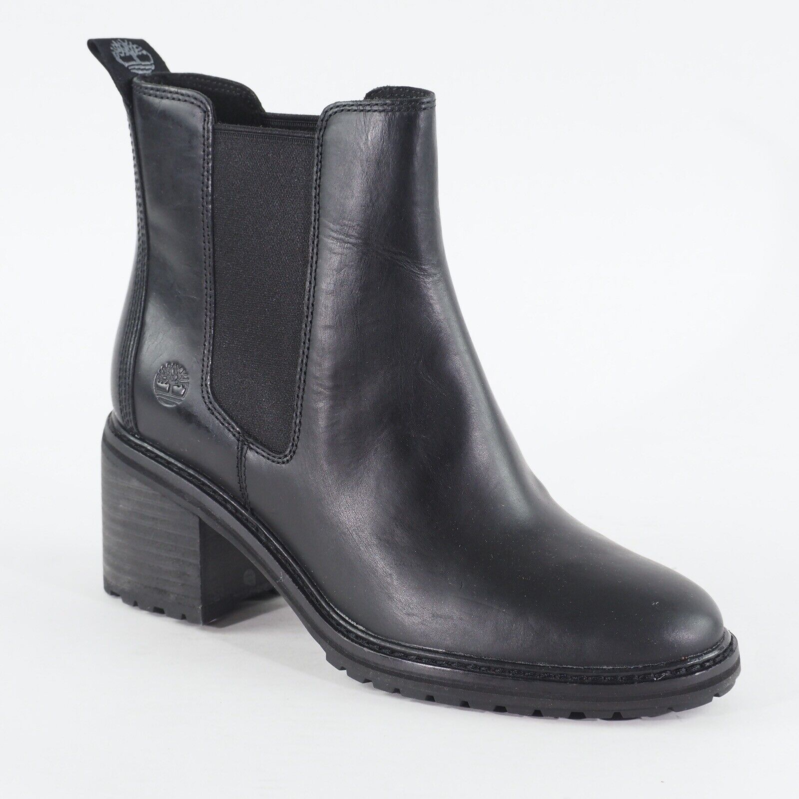 Womens Timberland Sienna High Chelsea A23KW Black Leather Casual Heeled Boots