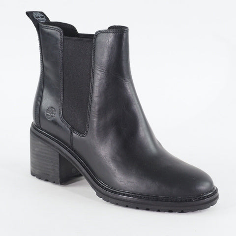 Womens Timberland Sienna High Chelsea A23KW Black Leather Casual Heeled Boots