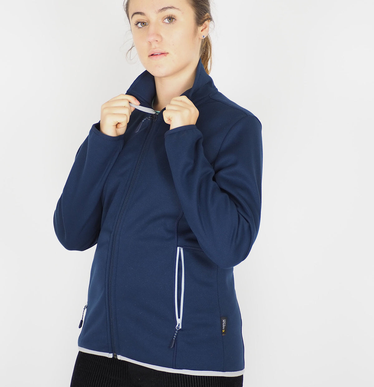 Womens Jack Wolfskin Velour Fleece 1707561 Zip Up Midnight Blue Sweatshirt