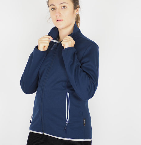 Womens Jack Wolfskin Velour Fleece 1707561 Zip Up Midnight Blue Sweatshirt