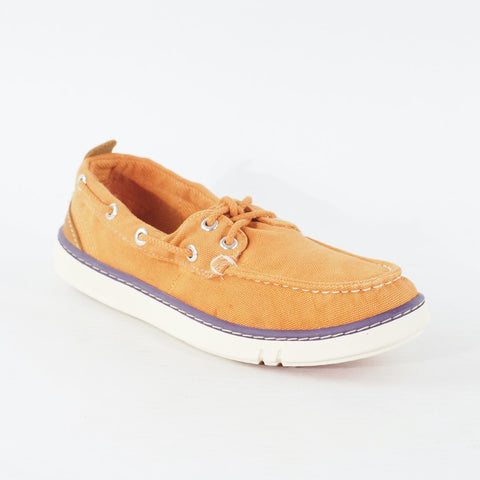 Womens Timberland Hookset 2 Eye 8441B Light Orange Canvas Lace Casual Boat Shoes