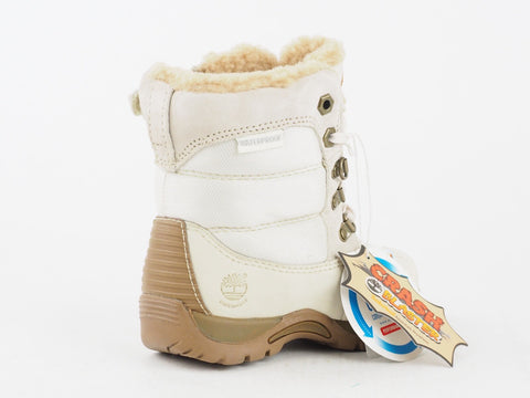 Girls Timberland Waterproof 28851 White Leather Lace Up Warm Winter Boots