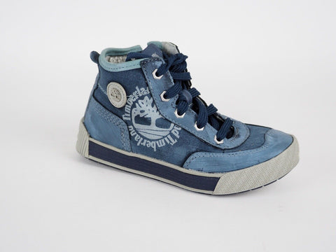 Infants Timberland Metro Network 80825 Blue Leather Baby Shoes Side Zip Trainers