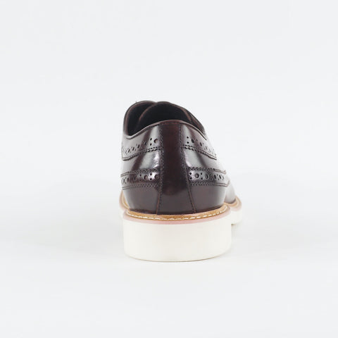 Mens John White Chaucer Dark Brown Leather Lace Up Oxford Formal Shoes