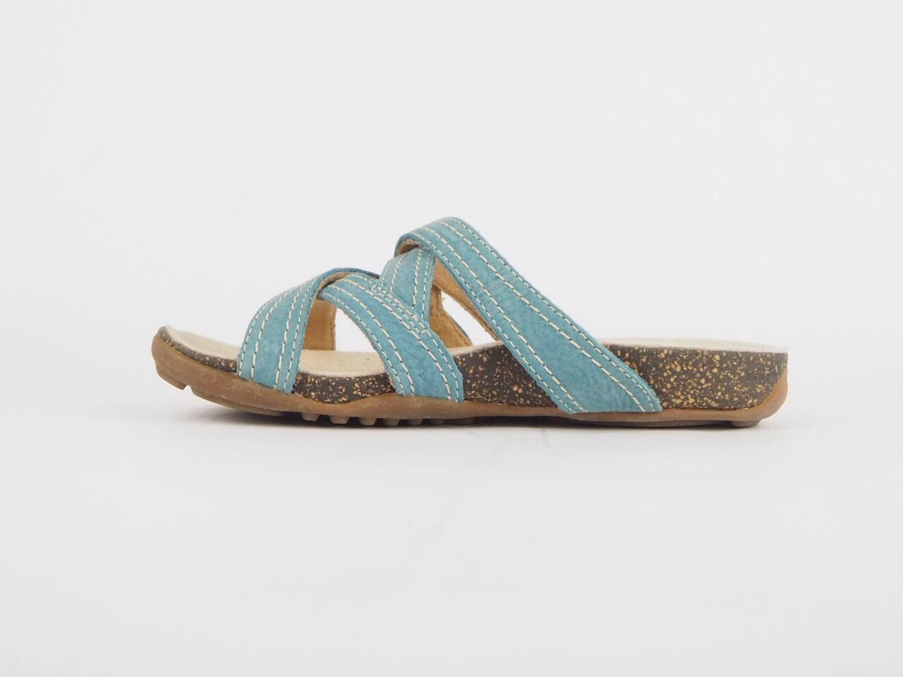 Womens Timberland Earthkeepers 3859R Blue Leather Slipers Slips On Sandals