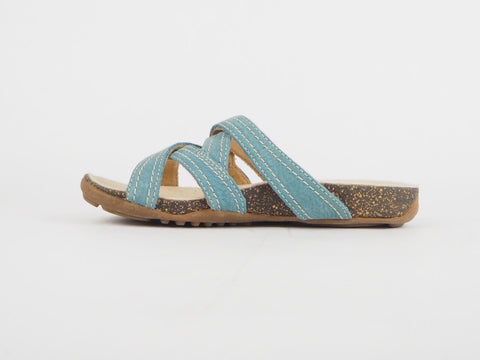 Womens Timberland Earthkeepers 3859R Blue Leather Slipers Slips On Sandals