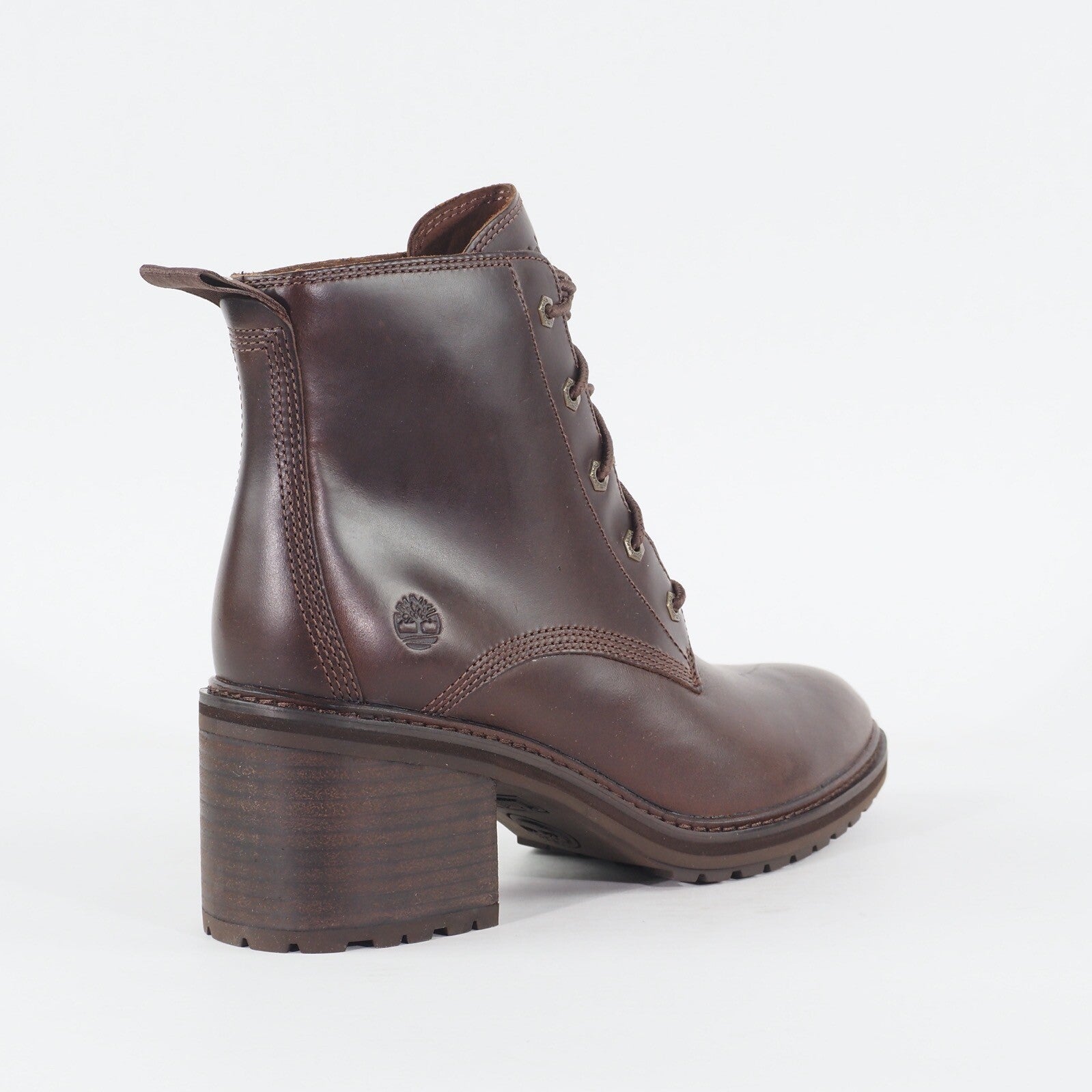 Womens Timberland Sienna High A21CY Brown Leather Lace Up Casual Ankle Boots