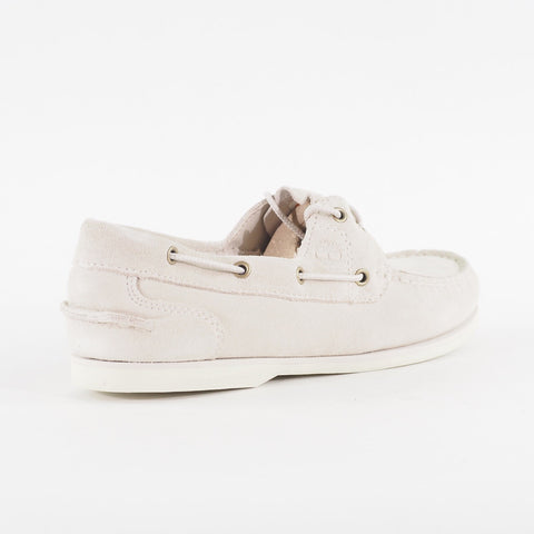 Womens Timberland Classic A1HNL Off White Leather Lace Up Casual Boat Shoes