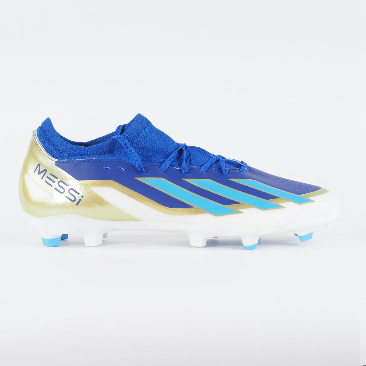 Mens Adidas Messi X 3 FG Blue White Moulded Studs Football Boots