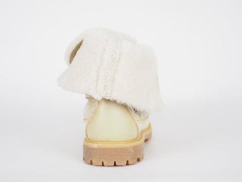 Womens Timberland Shearling Style 3710R Beige Leather Tall Lace Up Winter Boots