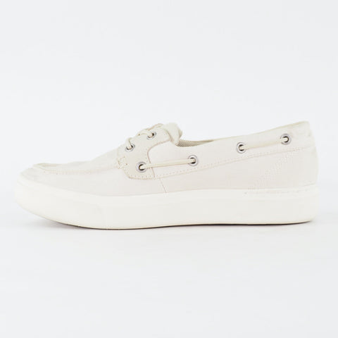 Womens Timberland 2 Eye A1A18 Off White Canvas Lace Up Casual Boat Light Shoes