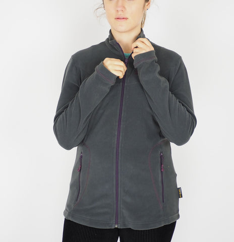 Womens Jack Wolfskin Performance 1701511 Dark Steel Zip Up Fleece Sweatshirt