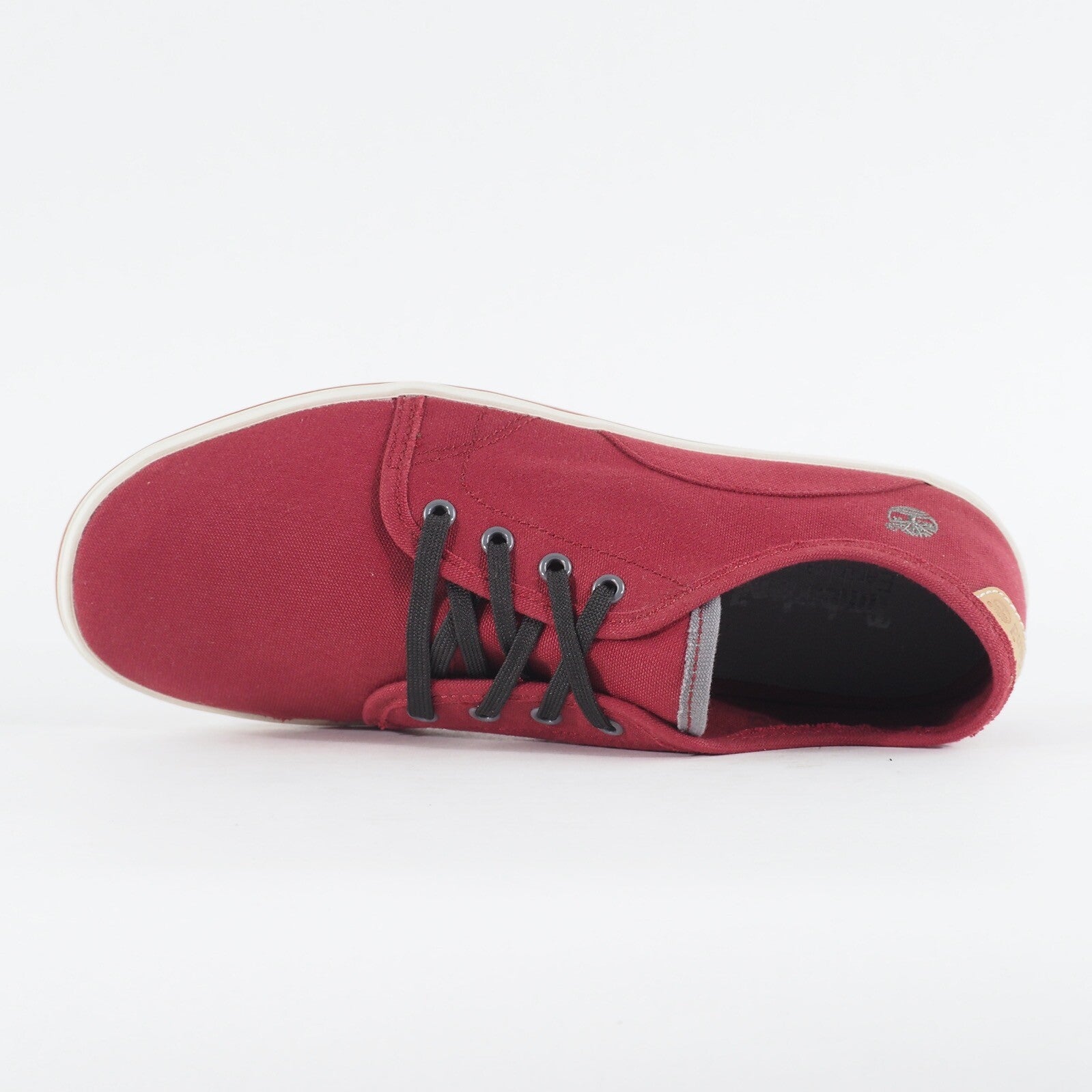 Mens Timberland EK Casco Bay 5228A Burgundy Canvas Lace Up Low Casual Shoes