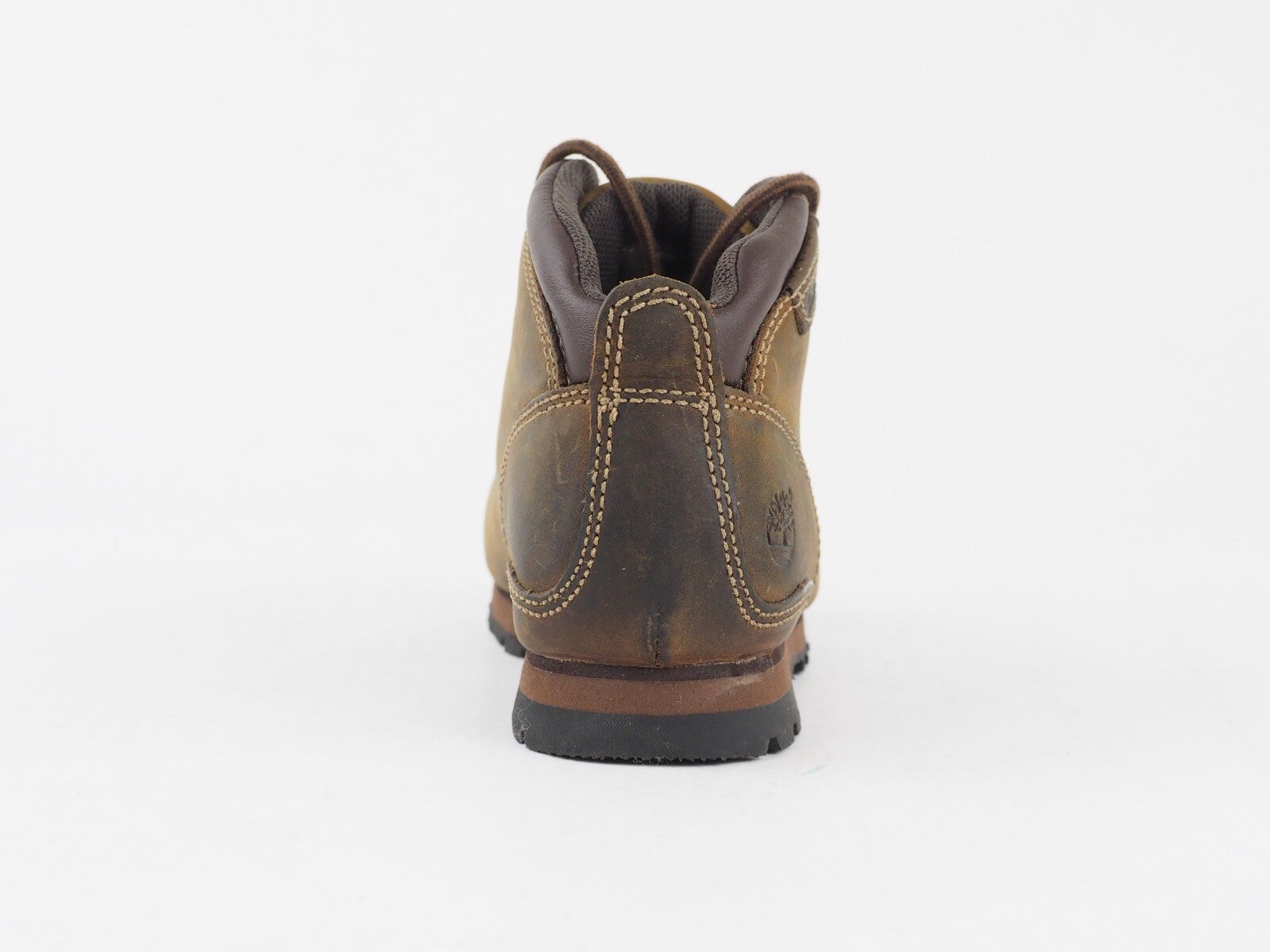 Boys Timberland 43838 Brown Leather Lace Up Walking Shoes Kids Hiking Boots